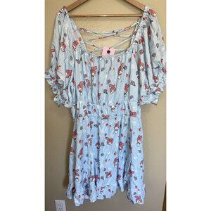 Sanrio My Melody Strappy Back Dress Size 4 or 4X Blue Midi Cosplay Bunny NWT